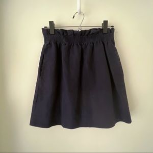 J. Crew Paper-bag Linen Skirt Navy sz 00